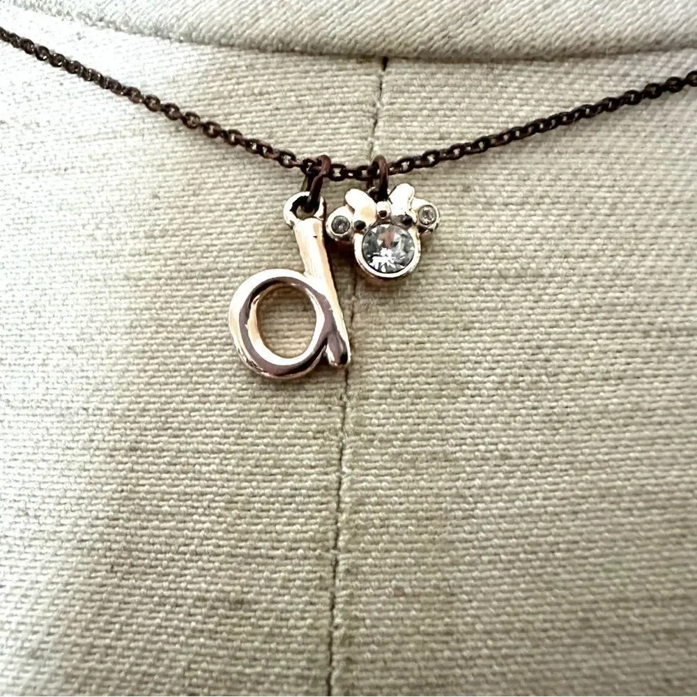 Disney D monogram Minnie Mouse necklace